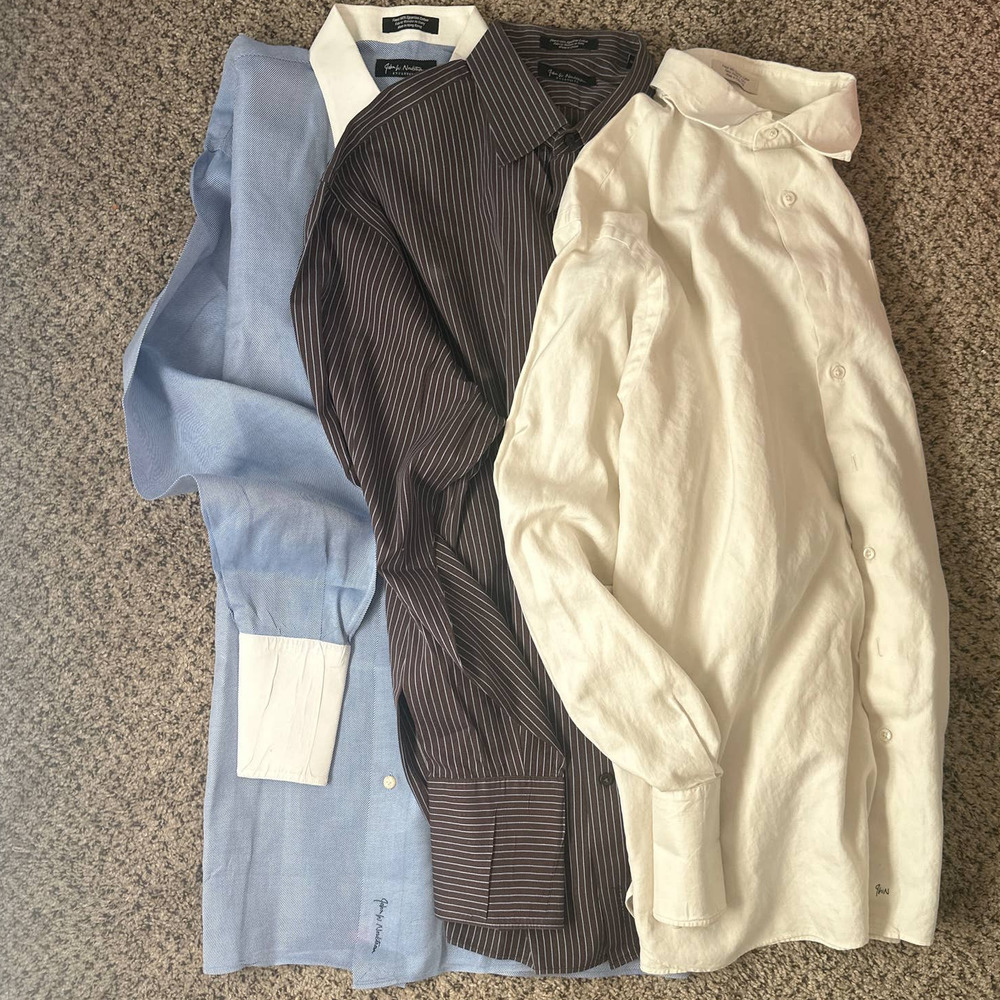 LOT OF 3 John W Nordstrom 18-37 Long Sleeve Collar Button Up